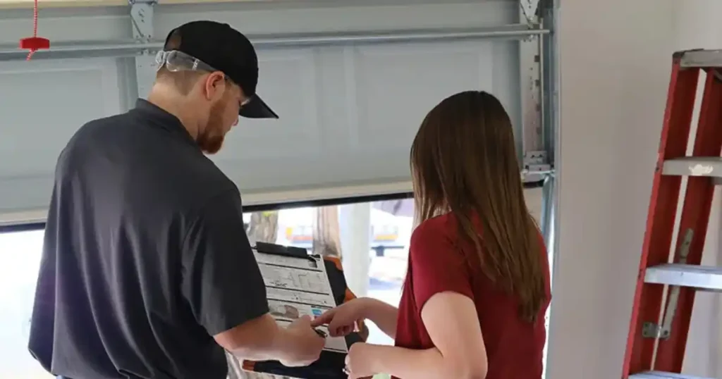 people talking pointing at clipboard