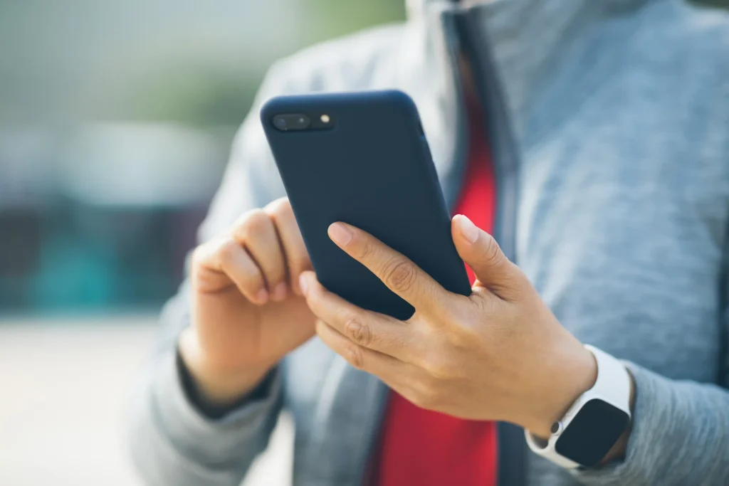woman using smartphone