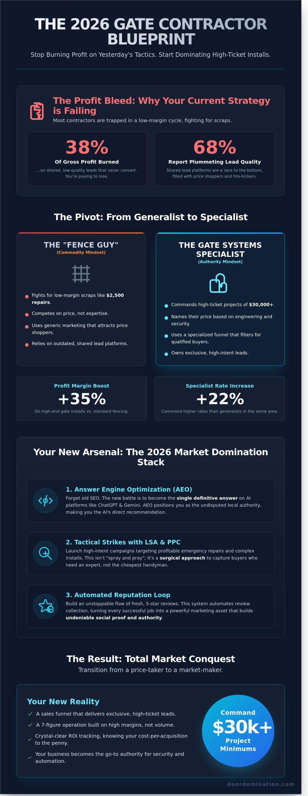 Gate Contractor Marketing in 2026: The Blueprint for Total Market Domination - Infographic