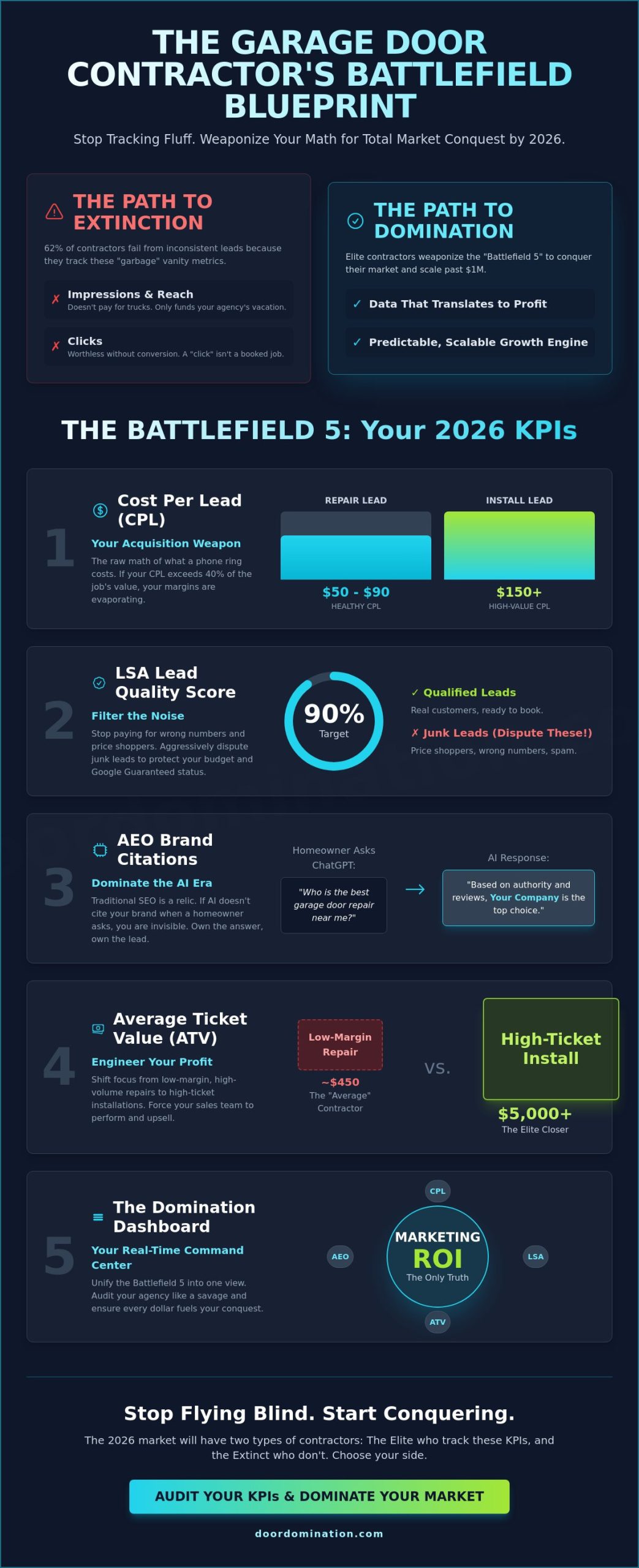 Marketing KPIs for Garage Door Contractors: The 2026 Battlefield Blueprint