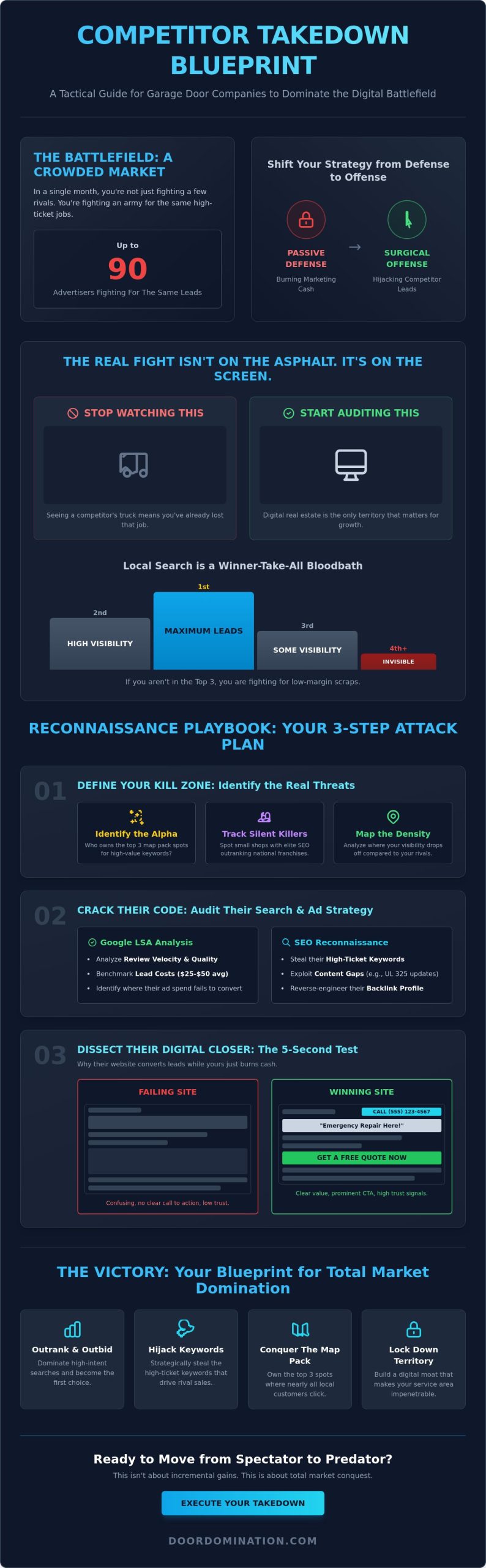 Competitor Analysis for Garage Door Companies: The 2026 Recon Manual